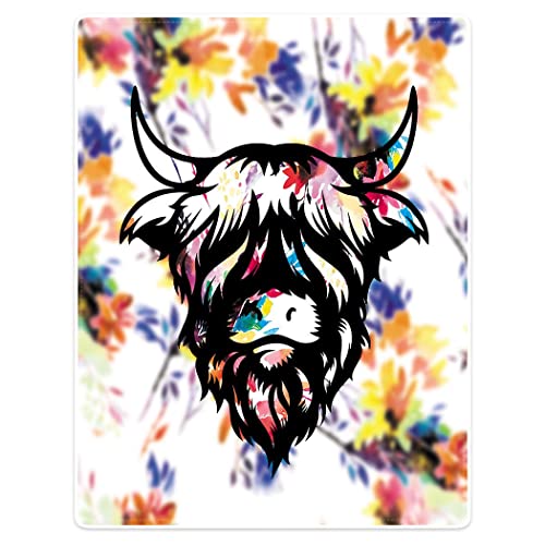 Ohtmtho Fleece Blanket 60" X 80" All Season Cozy Throw Blankets Printed With Cow / Yak Head #TOP11