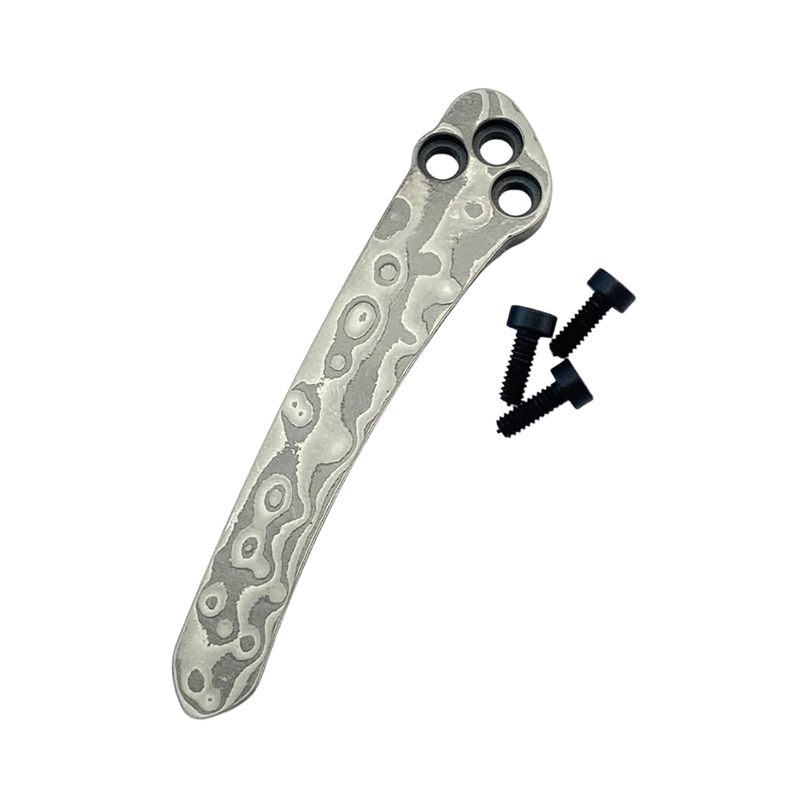 Industrial Styles Pocket Clip for Compact Cutter Carry Function Damascus Pattern Milled Edges Lightweight Build Pocket Clip