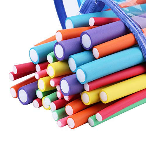 Minerva Curlers For Long Hair,Flexi Curling Rods Hair Rollers 42-Pack 7" #TOP3