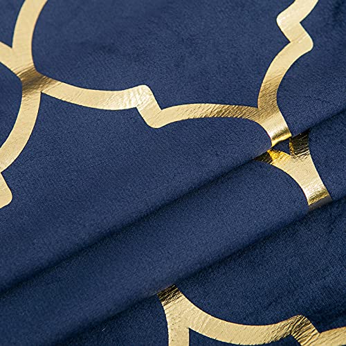 Cheekywares 2er Set Kissenbezüge Marineblau Abstrakt Geometrische Goldprägung Marokkanischen Quatrefoil Dekokissenbezüge… – Bild 8