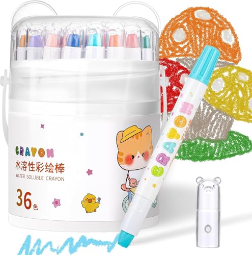 Image of 36 Color Twist Crayons for Toddlers 1-3 and Kids 4-8, Non-Toxic Washable Crayons 2-4, Ultra-Silky Easy-Grip Art Supplies, Ideal Coloring Gift for Boys and Girls (Multicolour - 36 Pack)