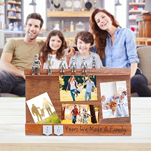 Eva Murmure Personalized Romantic Wedding And Anniversary Keepsake Box With Family Statue - Wooden Memory Picture Box For Cherished Keepsakes And Ticket Storage - Elegant House Decor And Couple Gift #TOP2