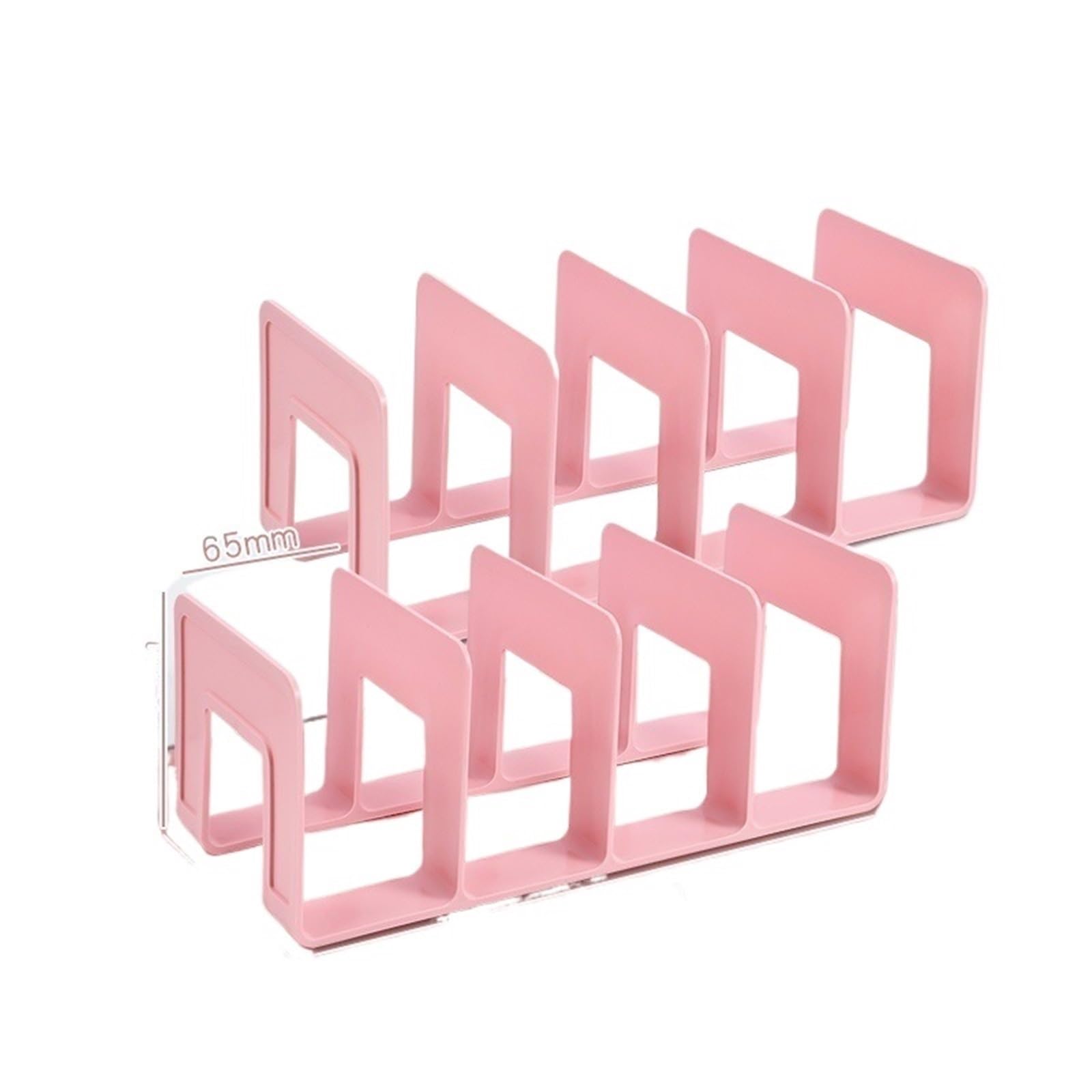 Bookends 2 Pieces Of Bookend Desktop Book Support Bookshelf Classification Storage Holding And Fixing Books(Pink)