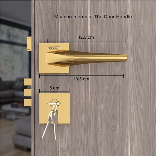 Image of GLOXY Zinc Door Locks for Main Door, Mortise Door Lock Set with 3 Brass Keys, Bedroom Door Lock for Home,Office, Hotel |Gold Finish (2 Years Warranty, Pack of 1)