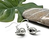 Teapot Charm Earrings, Tibetan Silver 3D Tea Pot Charm Beads on Nickel Free Hooks : 33mm long, Gift for British Tea Lover, Fun Fancy Dress Drop Earrings for Women - Image 2