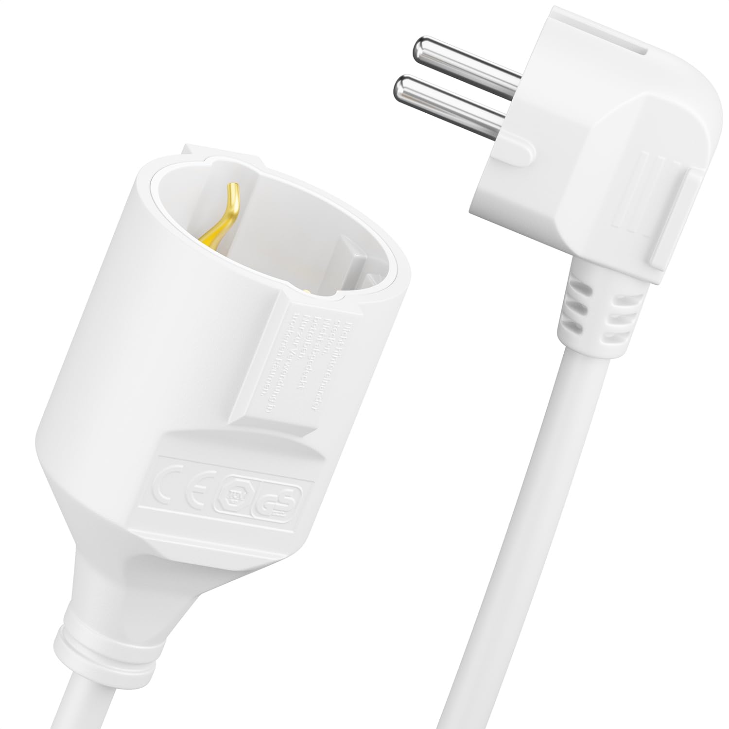 deleyCON 3,0m Cordon Alimentation Rallonge Contact Protection Câble électrique Extension 16A 3680W Usage Domestique Bureau Atelier Multimédia Blanc