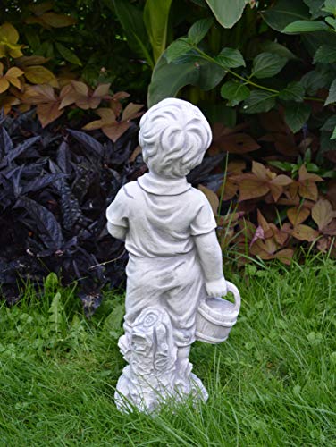 Figure d’enfant en pierre reconstituée d'extérieur antigel massif - 8