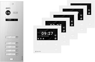 SCHUTZER Balter EVO HD Video-Türsprechanlage Set für 5-Familienhaus | 4,3" Touchscreen Monitor + Full-HD Kamera | Erweiterbar auf 5 Monitore und 1 Türstationen