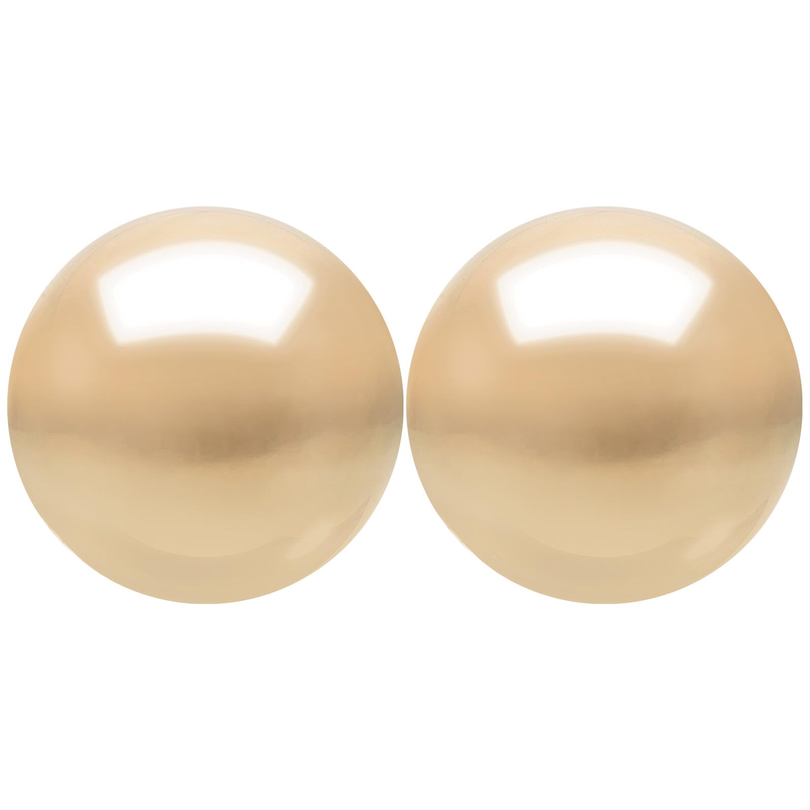 Homoyoyo Bolas de Masaje de Latón Dorado 2 Piezas Balones Lisas de Fitness para Ejercicios de Mano para Relajación y Fisioterapia en Casa