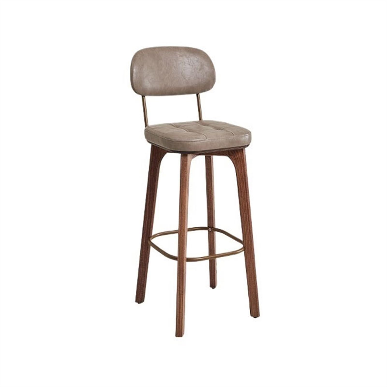 Eines Grey Home Bar Furniture Retro Light Luxury Bar Chair Backrest Wooden High Stool Household Simple Bar Chair Cashier Commercial High Stools Counter Barstool(Grey)