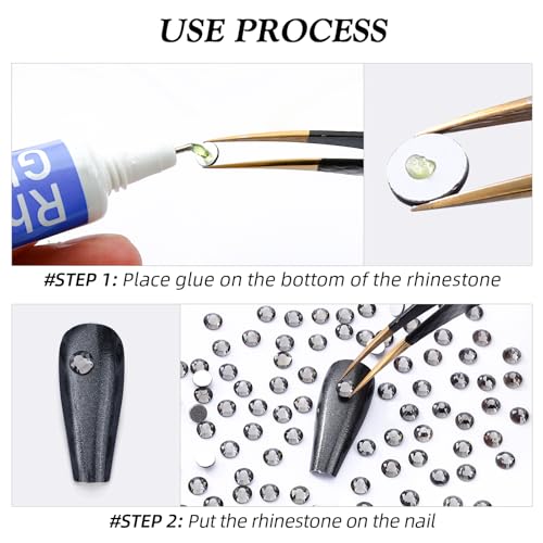 Image of Gray Flatback Rhinestones, Glass Rhinestones for Nail Art and Craft, Glue Fix, Loose Crystal Gemstones(Gray, SS16, 1440pcs, 3.8-4.0mm)