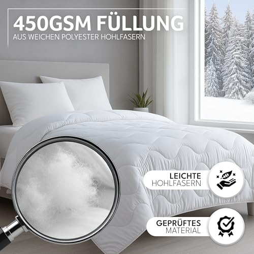 Warme Winterdecke 240x220 als Schlafdecke - Bettdecke für Allergiker geeignet - Weiche Steppdecke - Besonders Flauschig & waschbar bei 60° – Ansicht 4