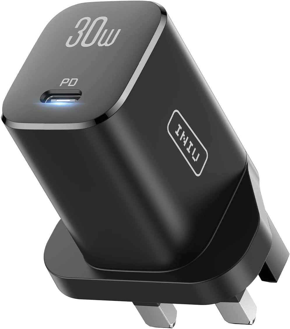 USB C Plug UK, INIU 30W USB C Fast Charger, 2 Ports PD Power Adapter +QC Multi Mains Type C Wall Charging plug for iPhone 15 14 13 12 Pro Max, iPad Pro Air Mini, Airpods Pro, Samsung Galaxy.