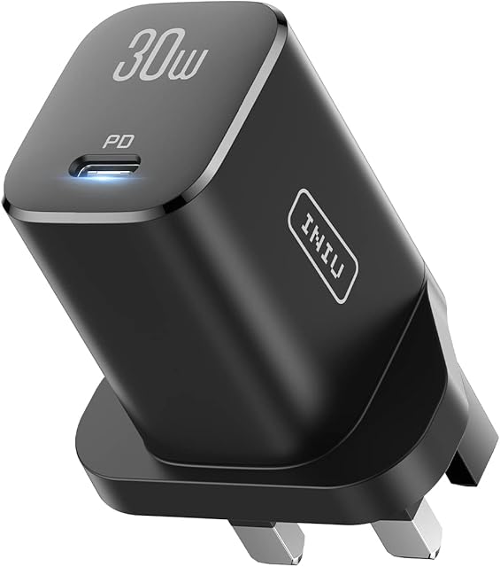 USB C Plug, INIU 30W USB C Charger PD 3.0 Charging Power Adapter Type C Fast Wall Mobile Phone Mains Charger, UK USB-C Adaptor for iPhone 14 Pro Max iPad Samsung S22 Google Pixel Tablet Laptop etc.