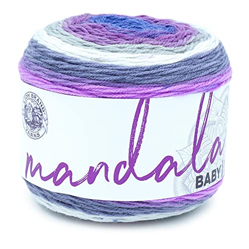Image of Lion Brand Yarn Mandala Baby Yarn, Magic Moon, 1 Skein | Variegated Light DK 100% Acrylic Knit & Crochet Fiber, Baby Projects, Blankets, Colorful Cloths, Triangle Shawls