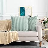 UGASA - Fundas de almohada decorativas de terciopelo suave para sala de estar/sofá, color verde menta