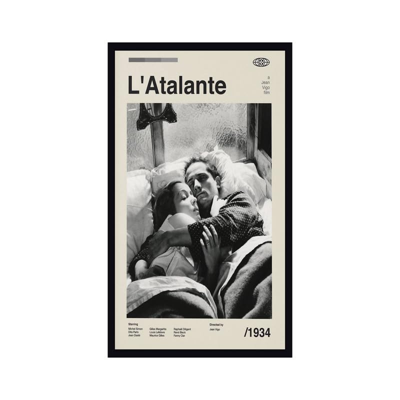 Image of BLINKART L'Atalante (1934) Movie Poster Frame 8x12 Inch | Premium 300 GSM Paper Wall Print | Mid Century Vintage Film Artwork for Home, Bedroom, Living Room, Office | Framed Photo Decor