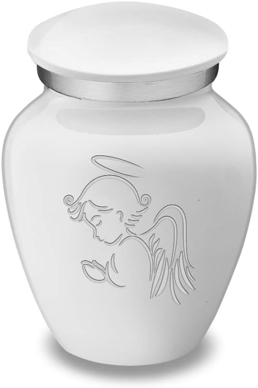 Geturns Embrace Keepsake Angel Cremation Urns for Human Ashes I White Funeral Urn for Men and Women I 3.5 lbs