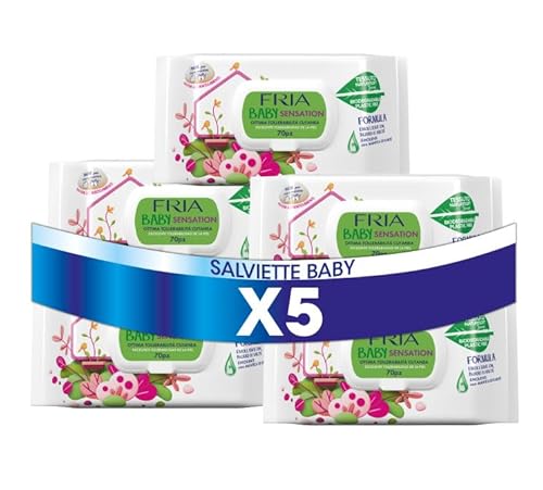 Fria Baby Sensation Salviette per Cambio Pannolino, con Burro di Karitè ad Azione Emolliente sulla Pelle, Dermatologicamente Testate, Confezione da 350 Salviette