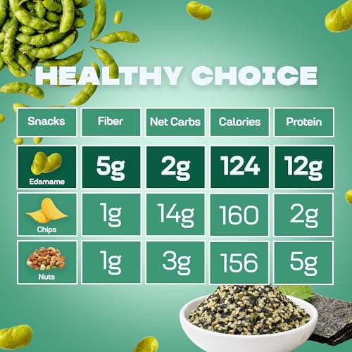 Image of Where You Bean Edamame Beans Snack (Seaweed Furikake) - Crunchy and Dry Roasted Edamame Beans - High Protein Snacks, Keto and Vegan Healthy Snacks for Adults & Low Carb Asian Snack 0.9 oz (Pack of 8)