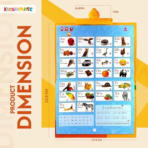 Image of Kidsmate Click to Read Intelligence Study Book with 13 Interactive Pages & Handwriting Board | Earlyspark Activity Book - Touch, Listen, and Learn with Every Page Includes Hand-Painted erasable Board