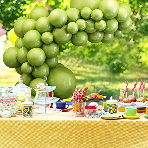 Image of Olive Green Retro Balloon Garland Kit 50 Pcs - Solid Olive Green Balloons Garland for Birthday, Baby Shower, Welcome Baby, Anniversary & Jungle Theme Party Decoration