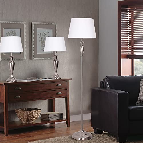 Catalina 21415000 Transitional 3Piece Metal Floor & Table Lamp Set