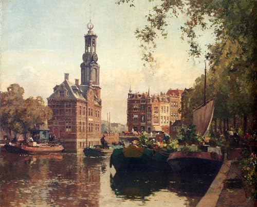 Lienzo decorativo de alta calidad con pintura de Ámsterdam de 60x90 cm para paredes elegantes