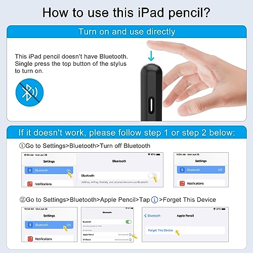 Image of DIGIROOT iPad Pencil NO.1 Sales in US&EU,13 Mins Fast Charge Stylus Pen for iPad with Palm Rejection for 2018-2025 iPad Air 3 /4 /5 /M2 /M3, iPad mini 5 /6, iPad 6 /7 /8 /9 /10 /11, iPad Pro 11 inch,12.9 inch&M4, Black