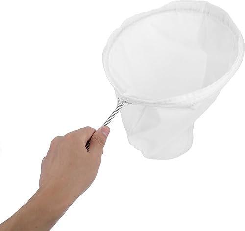 Miniatura 5 de DOITOOL 3 filtros de té tailandés de acero inoxidable, filtro de tela Reuasble con asa, filtro de acero inoxidable calcetín de algodón para polvo