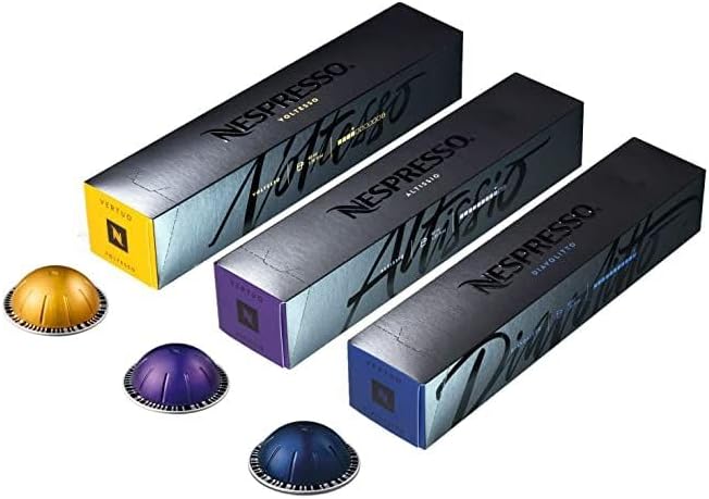 European Version Nespresso VertuoLine Barista Creations Variety: Altissio, Diavolitto, Voltesso - 30 Coffee Capsules Imported (not affiliated with Nespresso US)