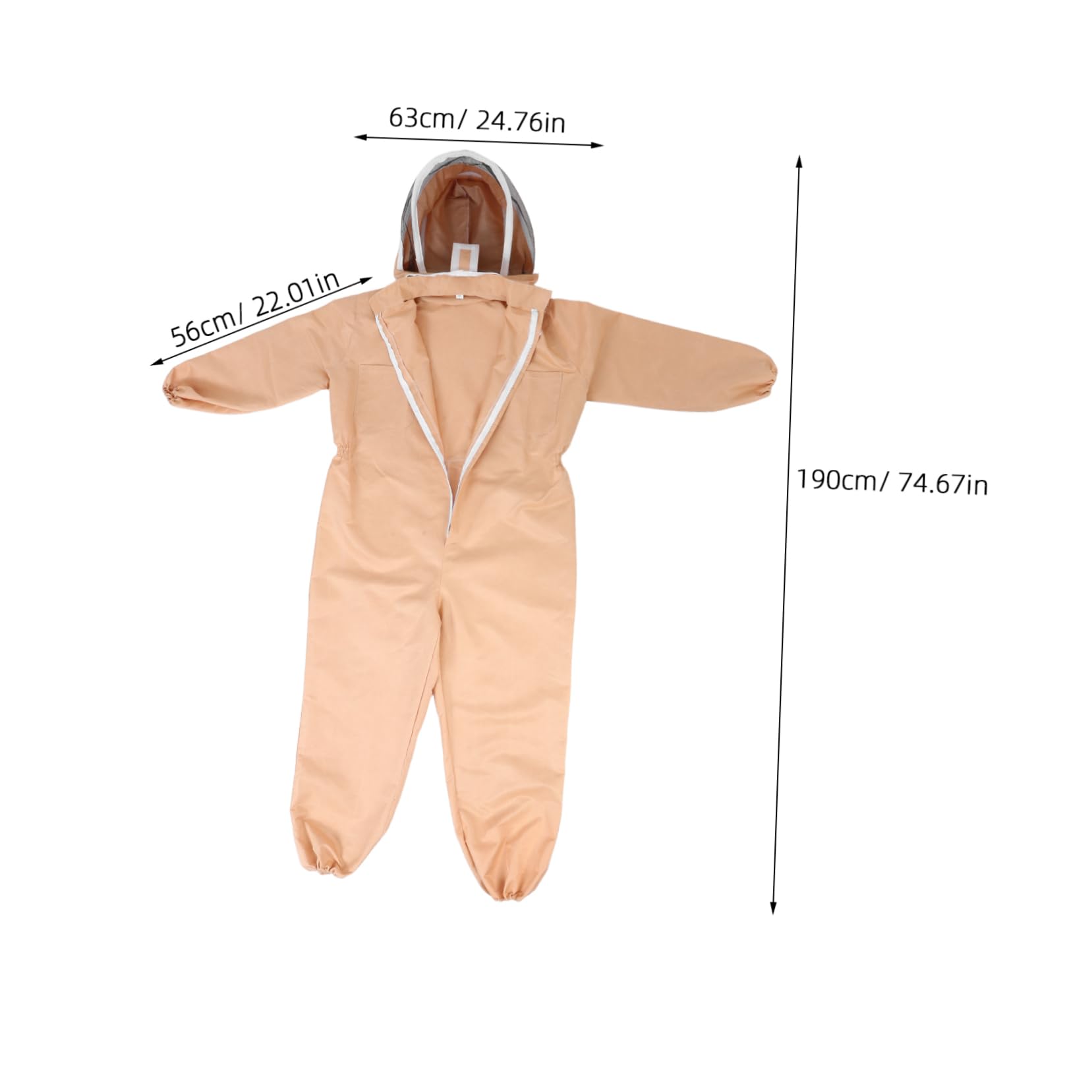 Traje de Apicultura Xxl con Velo, Algodón Mezcla, Khaki