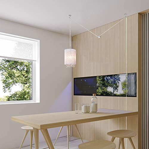 Plug In Pendant Lights Mini Crystal Pendant Lighting White Plug In Chandelier 1 Light Hanging Light Fixture #TOP2