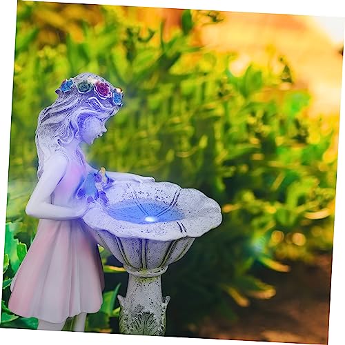 jojofuny 1pc Solar Light Decoration Ornament Solar Girl Statue Lamp Garden Figurine Statues Garden Lawn Adornment Solar Garden Light Decoration Garden Decor Accessories Outdoor Solar Panel