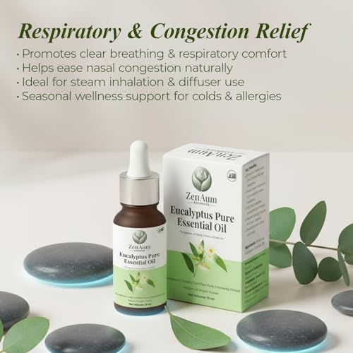 Image of 100% Natural Eucalyptus Therapeutic Grade Essential Oil | 15ml | Respiratory Relief, Muscle Soothing & Aromatherapy | Sourced from Yunan, India | GMP, ISO & IFRA Certified