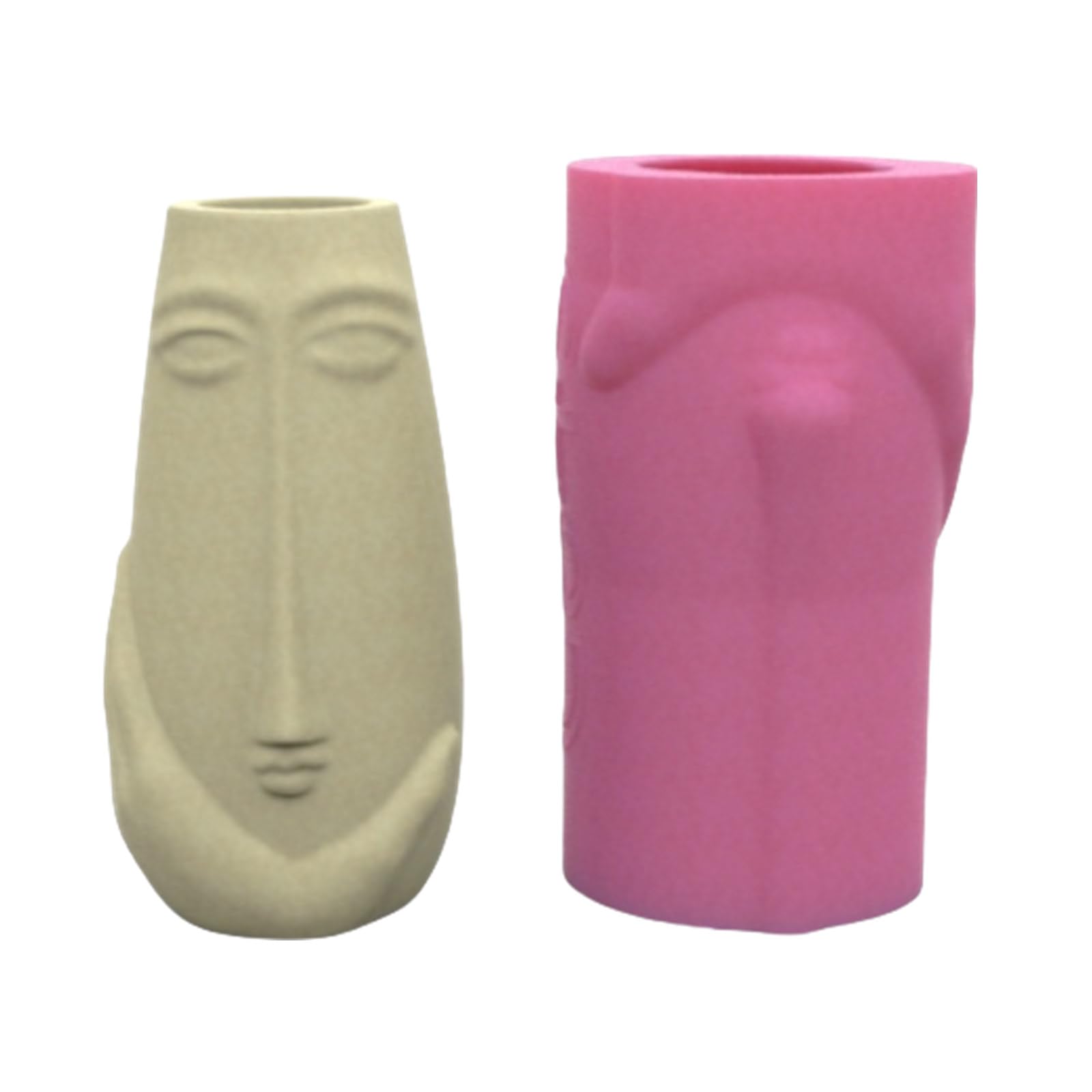 Moldes de maceta, cara humana, textura de silicona | Textura de silicona flexible, adecuada para hacer jarrones de flores, macetas, formas ornamentales para