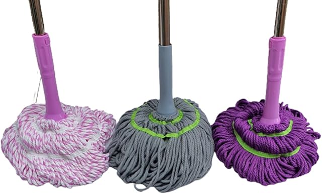 Twist Mop 360 Degree Floor Mop Telescopic Stainless Steel Handle Easy Rotating Squeeze Mopping Neat and Compact Easy Self Wringing