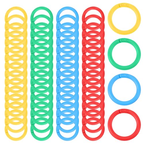 100 Stück Kunststoff Buchbinderinge 20 Mm Bunt Binder Ringe Buchringe Zum Binden Pe-Ringe Plastik Für Karten Foto Album Scrapbook Handwerk Papier Karten Mehrfarben