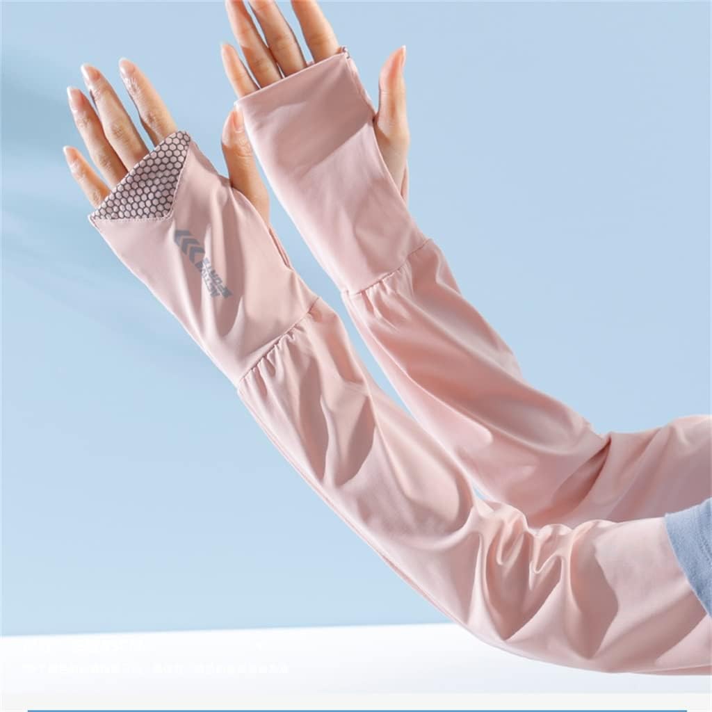 HBJWOV Women's Gloves Lengthened Arm Sleeves Driving Loose Ice Sleeves Sports All-Match Sleeves(D)