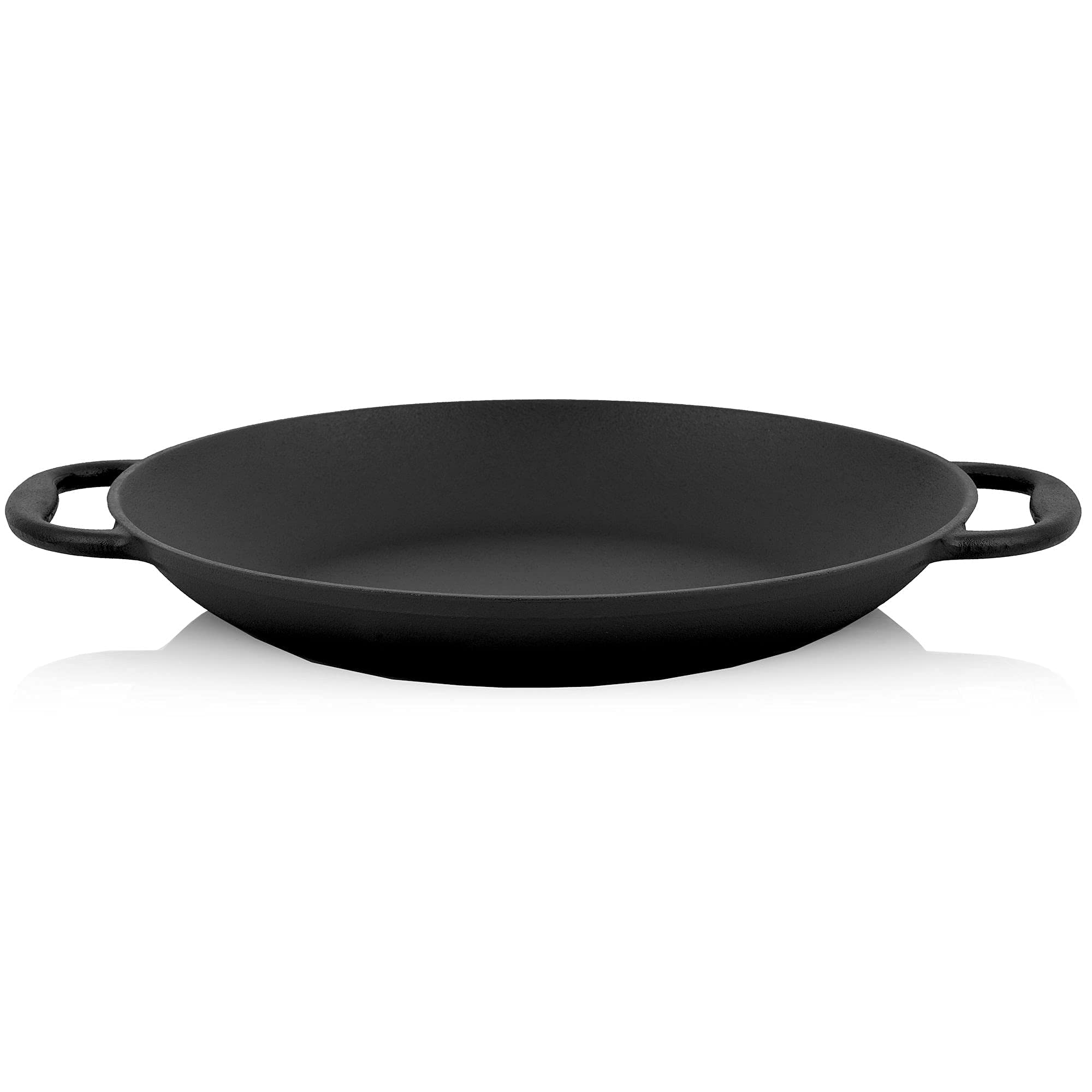 BBQ-Toro - Poêle à paella traditionnelle pour 6 personnes - Diamètre : 36 cm - Poêle à griller en fonte avec poignées - Pré-saison - Déjà cuite au four - Cuisinière à gaz, cuisinière électrique