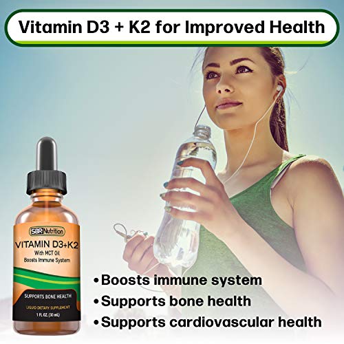 Sbr Nutrition D3+K2 And Zinc Bundle Vitamin D3K2 (Mk7) Liquid Drops, Peppermint, 1Oz | Liposomal Zinc Liquid Drops, 2Oz | For Adults & Kids | Non-Gmo, Gluten Free #TOP7