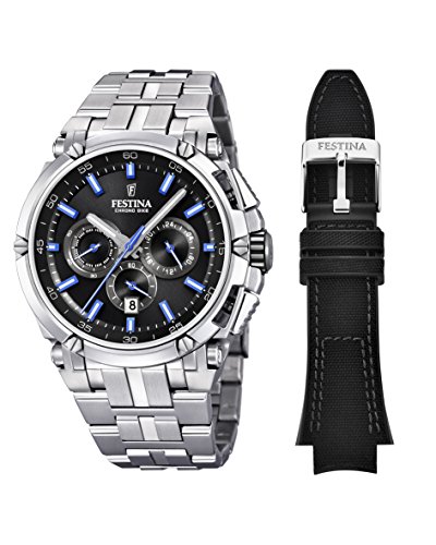 Herren Chronograph Quarz Uhr mit Edelstahl Armband F20327/7