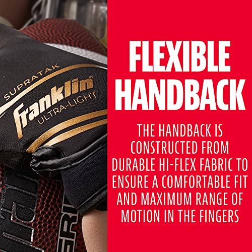 Franklin Sports Supratak Receiver Gloves - Adult Small - Black/Gold - image 4