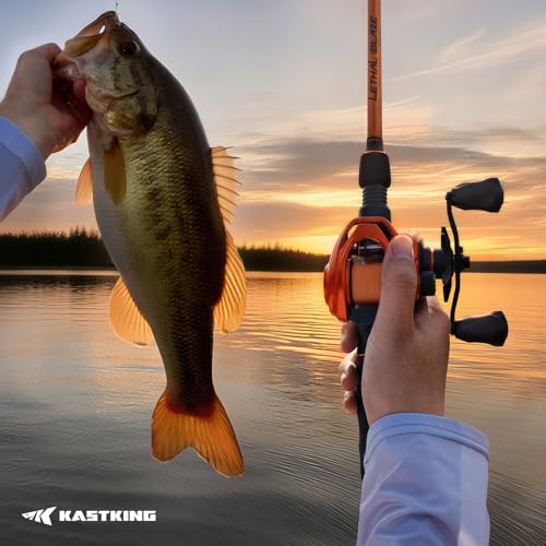 Image of KastKing Lethal Blaze Baitcasting Fishing Reel, 7.3:1 High-Speed Gear Ratio, Low-Profile Baitcaster, Lightweight Glass Fiber-Infused Nylon Frame, Freshwater & Inshore Bass Fishing Reel