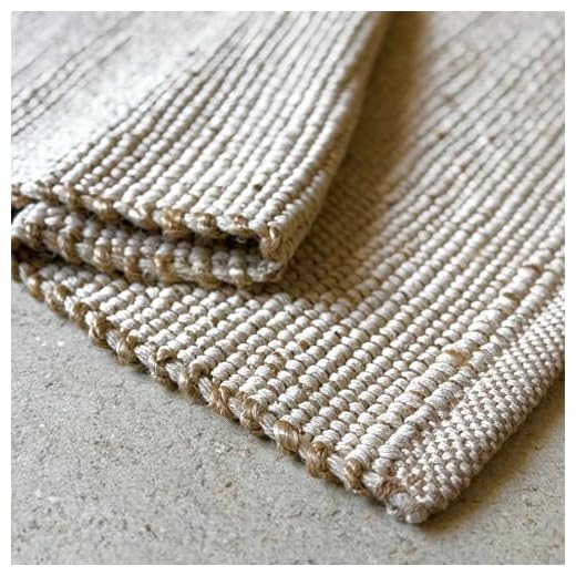 S & L Homes Jute Cotton Hand Woven Natural Farmhouse Area Rug for Living Room - Rustic Vintage Bohemian Décor - (6' x 9' Natural)