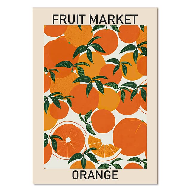 Fruit Market Cherry Lemon Pear Banana Vintage Posters e impresiones Arte de la pared Pintura en...
