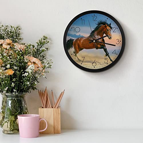 Cheval Moderne Pendule Murale Silencieuse Horloge Salon 25cm - 4