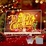 conatu LED Drawing Board 11.9'x7.9' Acrylic Light-Up Board with Stand, 7 Markers & 2 Cleaning Cloths, Erasable Reusable Writing & Drawing Board, Educational Toy for Kids, Gift for Home & Holidays