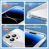 GOODVISH Łańcuszek na telefon komórkowy, kompatybilne z iPhone 14 Pro Max 6,7 cala – etui na szyję z opaską, na telefon komórkowy do zawieszenia – przezroczyste etui ze sznurkiem – ochrona aparatu i ochrona ekranu, żółte