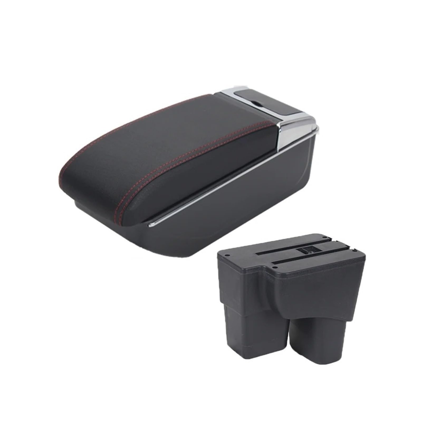 Ggwqoops Car Armrests For Kia For Pegas Armrest Box Car Central Storage Interior Retrofit Parts With USB Accessories Armrest Box(Red Line)